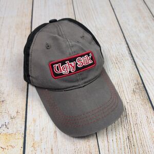 Ugly Stik Fishing Hat Cap Gray Black Red Logo Adjustable‎ Adult